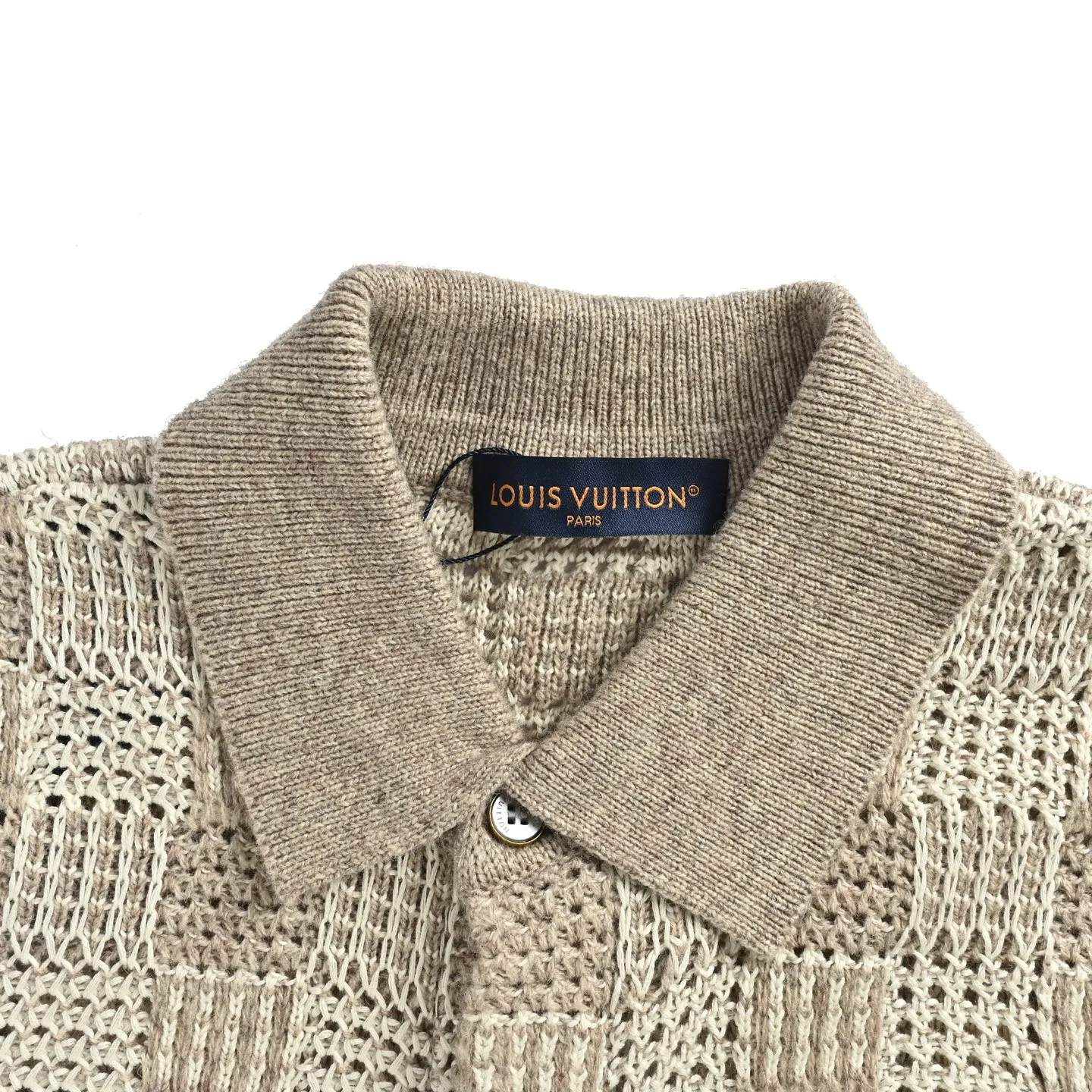 Louis Vuitton/Louis Vuitton tweed plaid jacquard knitted cardigan